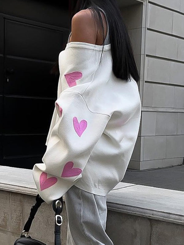 Embroidered Heart Cardigan