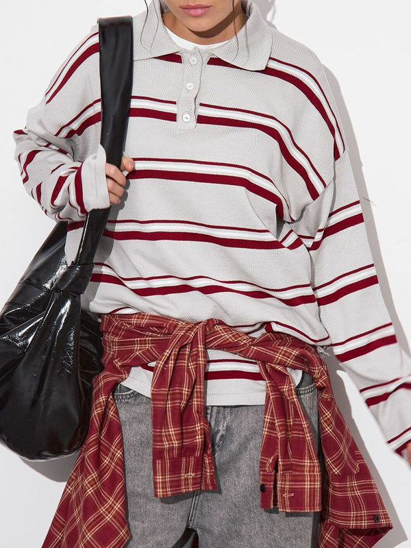 Lapel Knit Long Sleeve