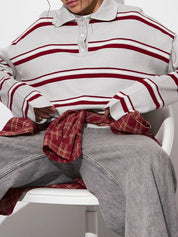 Lapel Knit Long Sleeve