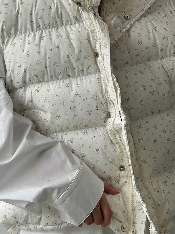 Sleeveless Floral Vest Clip Jacket