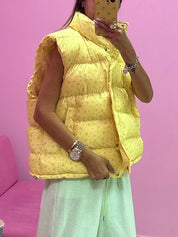 Sleeveless Floral Vest Clip Jacket