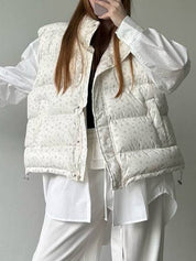 Sleeveless Floral Vest Clip Jacket