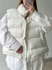 Sleeveless Floral Vest Clip Jacket