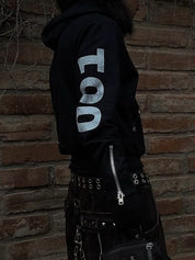 Letter Print Rhinestones Jacket