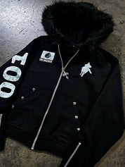 Letter Print Rhinestones Jacket