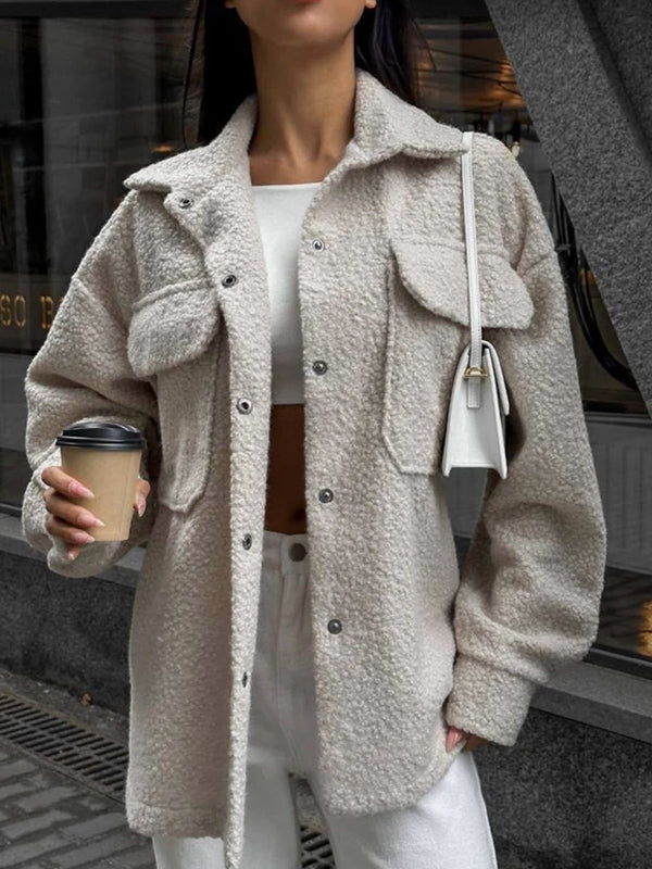 Solid-Coloured Casual Wear Jacket