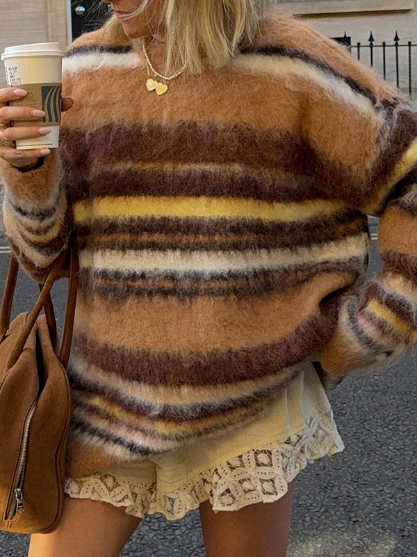 Warm-Toned Colour Clash Sweaters