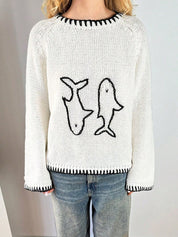 Round-Neck Vintage Embroidery Long Sleeve