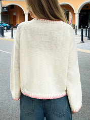 Round-Neck Vintage Embroidery Long Sleeve