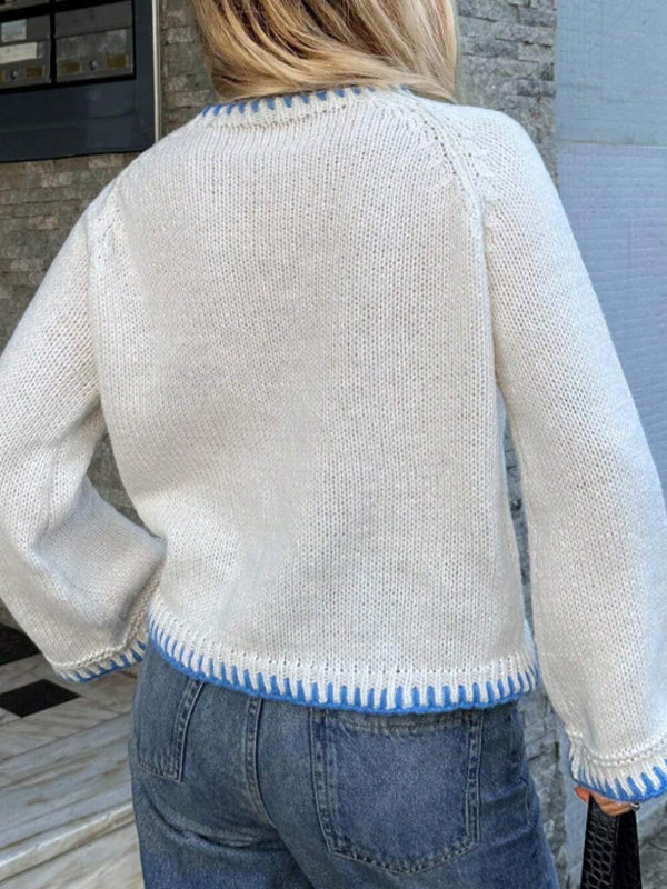 Round-Neck Vintage Embroidery Long Sleeve