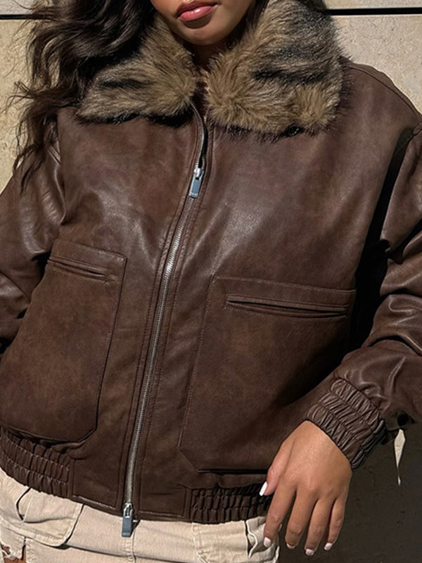 Retro Brown Fur Jacket
