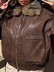 Retro Brown Fur Jacket