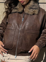 Retro Brown Fur Jacket