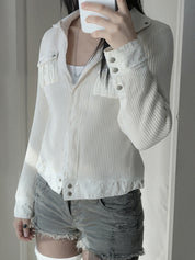 Notched Lapel Knit Jacket