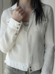 Notched Lapel Knit Jacket