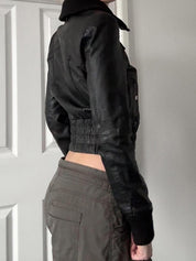Retro Waist-Snatching Leather Jacket