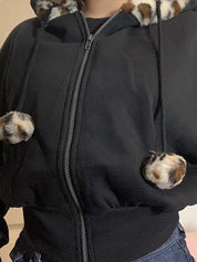 Leopard-Print Fringe Jacket