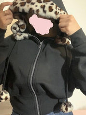 Leopard-Print Fringe Jacket