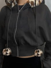 Leopard-Print Fringe Jacket