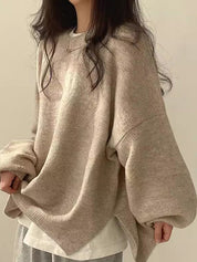 Casual Versatile Plain Colours Sweaters