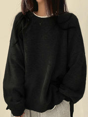 Casual Versatile Plain Colours Sweaters