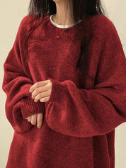 Casual Versatile Plain Colours Sweaters