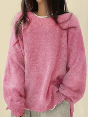 Casual Versatile Plain Colours Sweaters