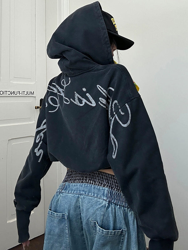 Gothic Lettering Print Jacket