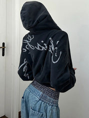 Gothic Lettering Print Jacket