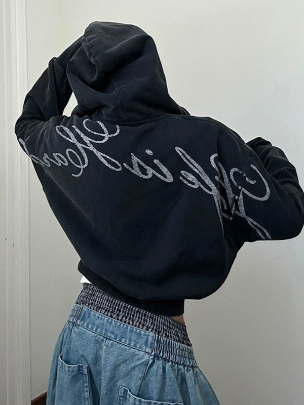 Gothic Lettering Print Jacket