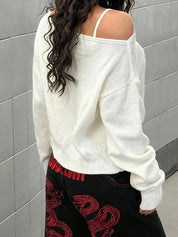 Retro Y2K Cross Print Long Sleeve