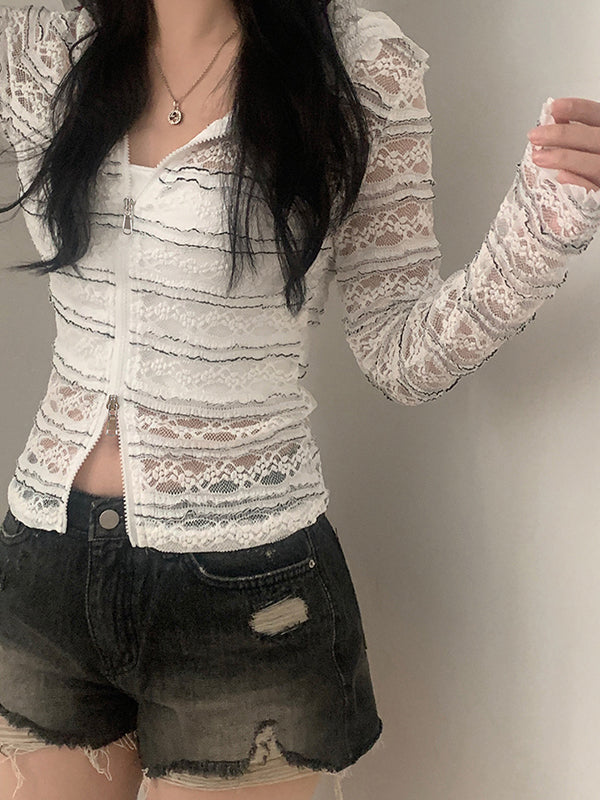 Lace Patchwork Design Jacket