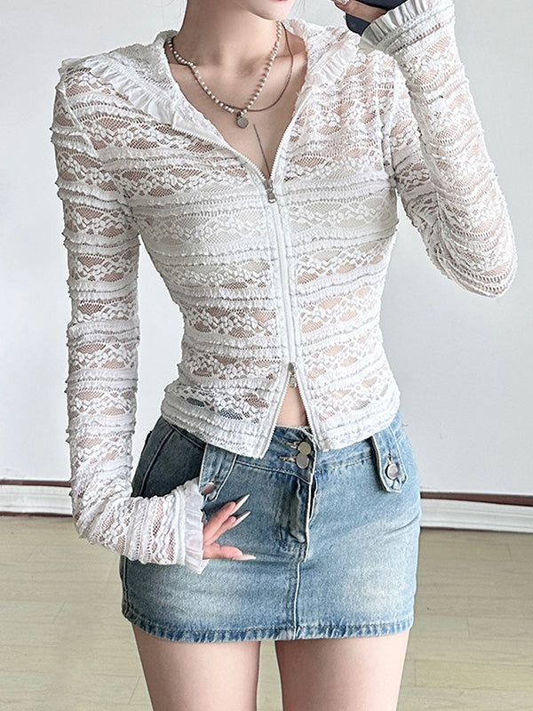 Lace Patchwork Design Jacket