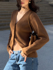 Single-Button Placket Cardigan