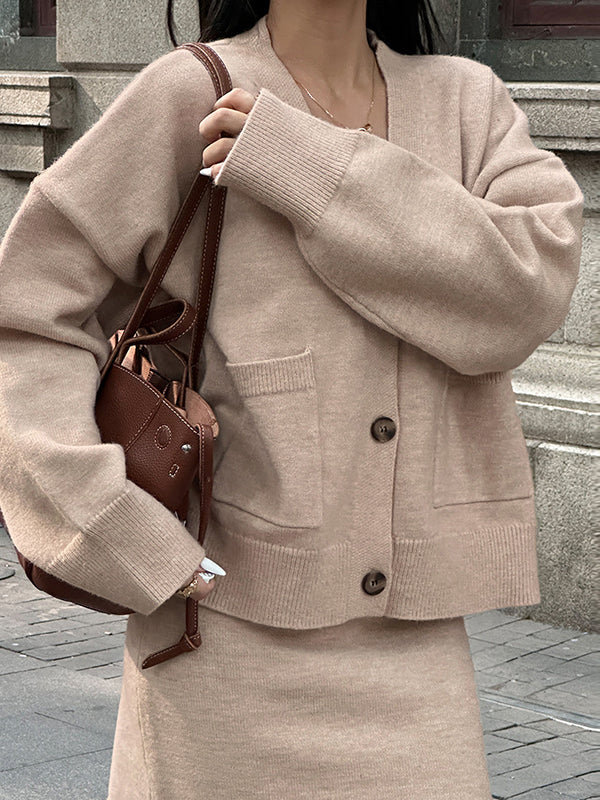 V-Neck Pocket Cardigan