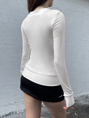 Lace Patchwork With Color Block Long Sleeve