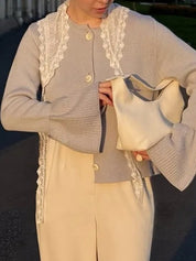 Solid-Coloured Knitwear Cardigan