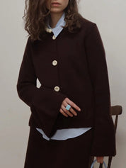 Solid-Coloured Knitwear Cardigan