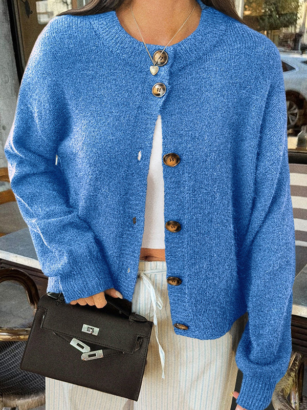 Casual Minimalist Button Cardigan