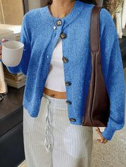 Casual Minimalist Button Cardigan