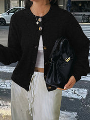 Casual Minimalist Button Cardigan