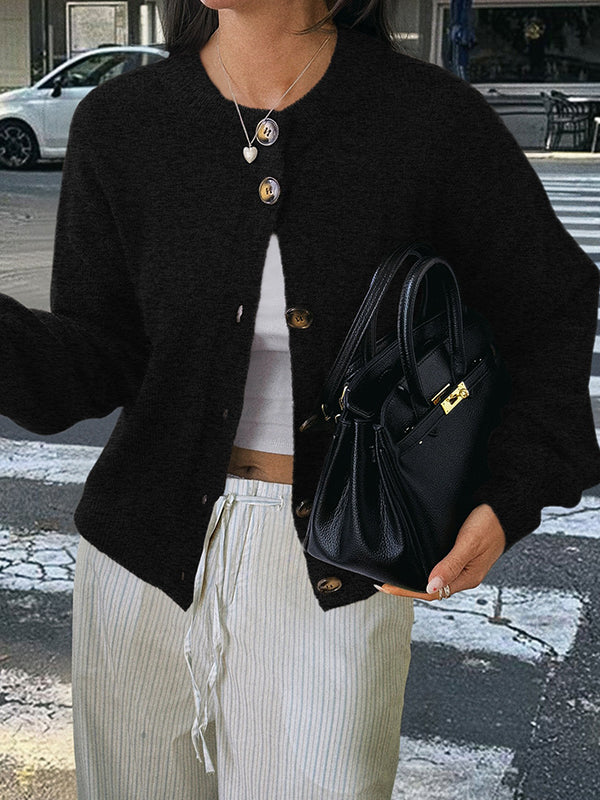 Casual Minimalist Button Cardigan
