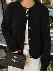 Casual Minimalist Button Cardigan