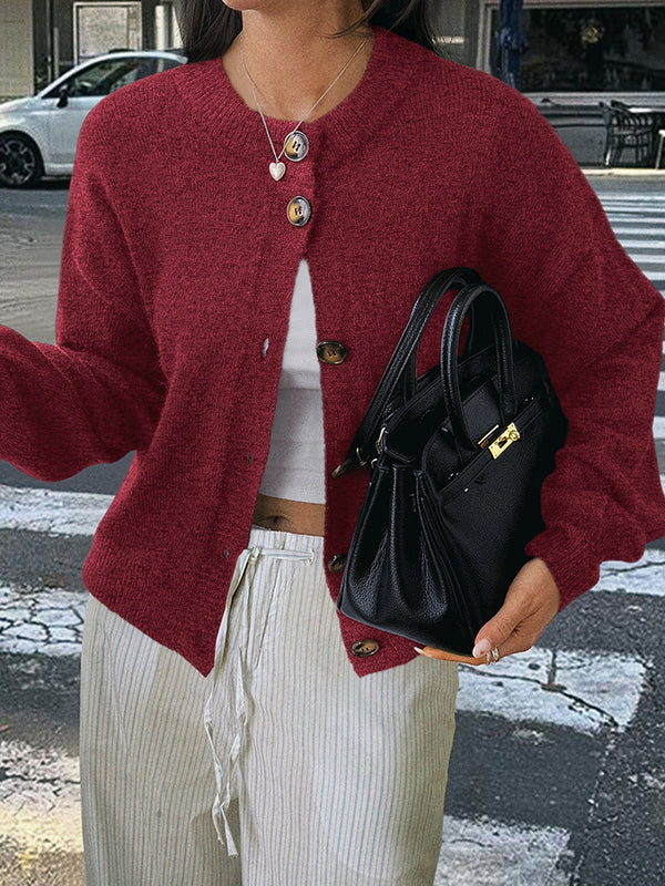 Casual Minimalist Button Cardigan