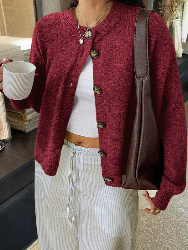 Casual Minimalist Button Cardigan