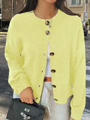 Casual Minimalist Button Cardigan