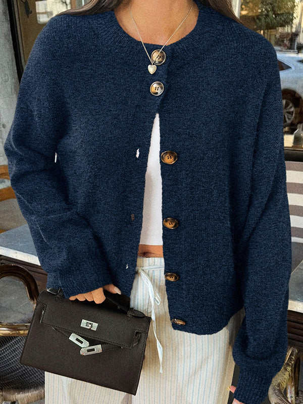 Casual Minimalist Button Cardigan