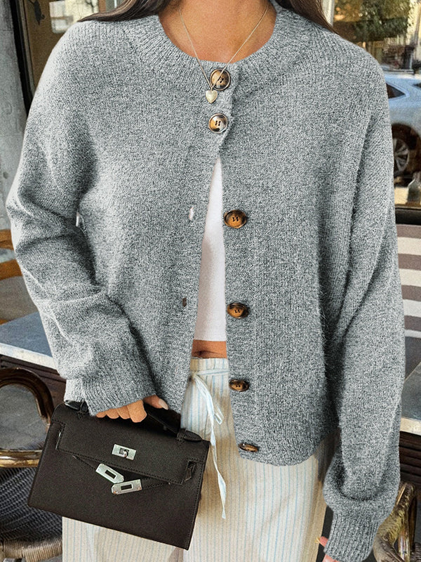 Casual Minimalist Button Cardigan