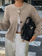 Casual Minimalist Button Cardigan