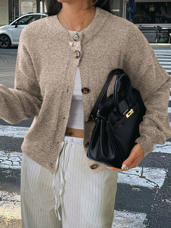 Casual Minimalist Button Cardigan